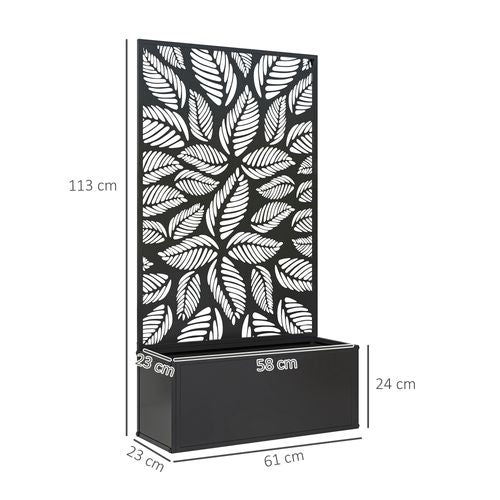 Outsunny Metal Raised Garden Bed with Trellis, Outdoor Elevated Planter Box