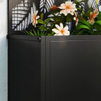 Outsunny Metal Raised Garden Bed with Trellis, Outdoor Elevated Planter Box