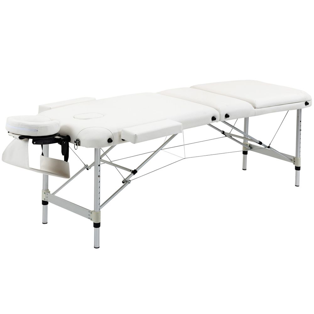HOMCOM Foldable Massage Table Professional Salon SPA Facial Couch Bed Black and Orange
