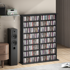 HOMCOM CD Storage Unit DVD Tower Blu-ray Storage Shelf for Office, Black