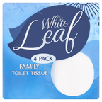 10 x White Leaf 4 Family Toilet Tissue