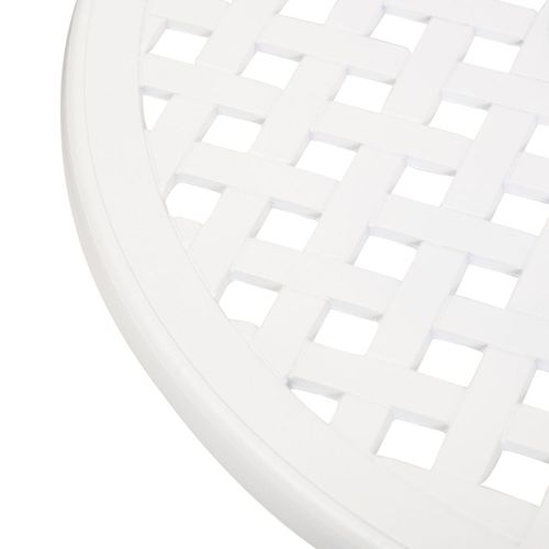 Outsunny 3PCs Garden Bistro Set Cast Aluminium Round Table with 2 Chairs White