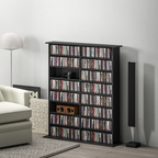 HOMCOM CD Storage Unit DVD Tower Blu-ray Storage Shelf for Office, Black