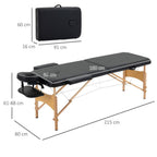 Portable Massage Bed Folding Spa Beauty Massage Table with 2 Sections Black