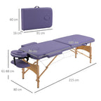 Premium Purple Folding Massage Bed - Portable Spa Table for Beauty Treatments - Sturdy & Adjustable - Carry Bag Included