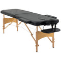 Portable Massage Bed Folding Spa Beauty Massage Table with 2 Sections Black