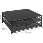 Vinsani 72 Capsules Coffee Pod Storage with 2 Sliding Drawers - Non Slip Surface Stackable Holder Organiser Box Coffee Capsules Tray Coffee Machine Stand for Dolce Gusto Coffee Pods (Black)