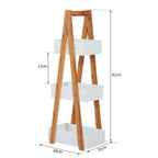 Bathroom A-Shape Rack, 3-Tier-Bamboo: Durable, stylish storage for any décor. Perfect for Bathroom, Livingroom or Kitchen.