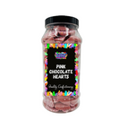 Pink Chocolate Hearts Jazzies Retro Sweets Gift Jar - 650g