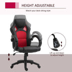 High-Quality Executive Racing Gaming Office Chair | Adjustable Height | 360° Swivel | PU Leather | Black