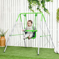 Outsunny Nursery Swing with Safety Seat Belt, Support Back for Indoor Outdoor