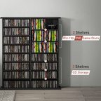 HOMCOM CD Storage Unit DVD Tower Blu-ray Storage Shelf for Office, Black