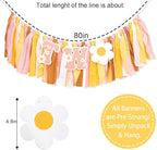 UOAOU Groovy Two Birthday High Chair Banner – Retro Daisy Hippie 2nd Birthday Decorations