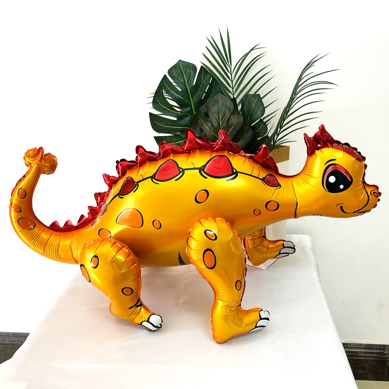 Uorbmaio Giant 3D Dinosaur Balloons 4-Pack – Self-Standing Foil Party Decor