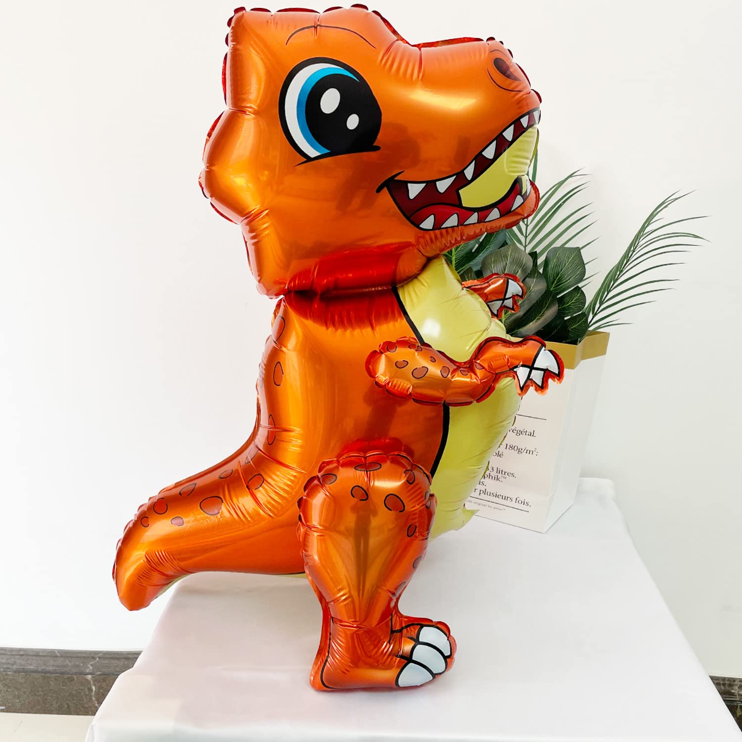 Uorbmaio Giant 3D Dinosaur Balloons 4-Pack – Self-Standing Foil Party Decor