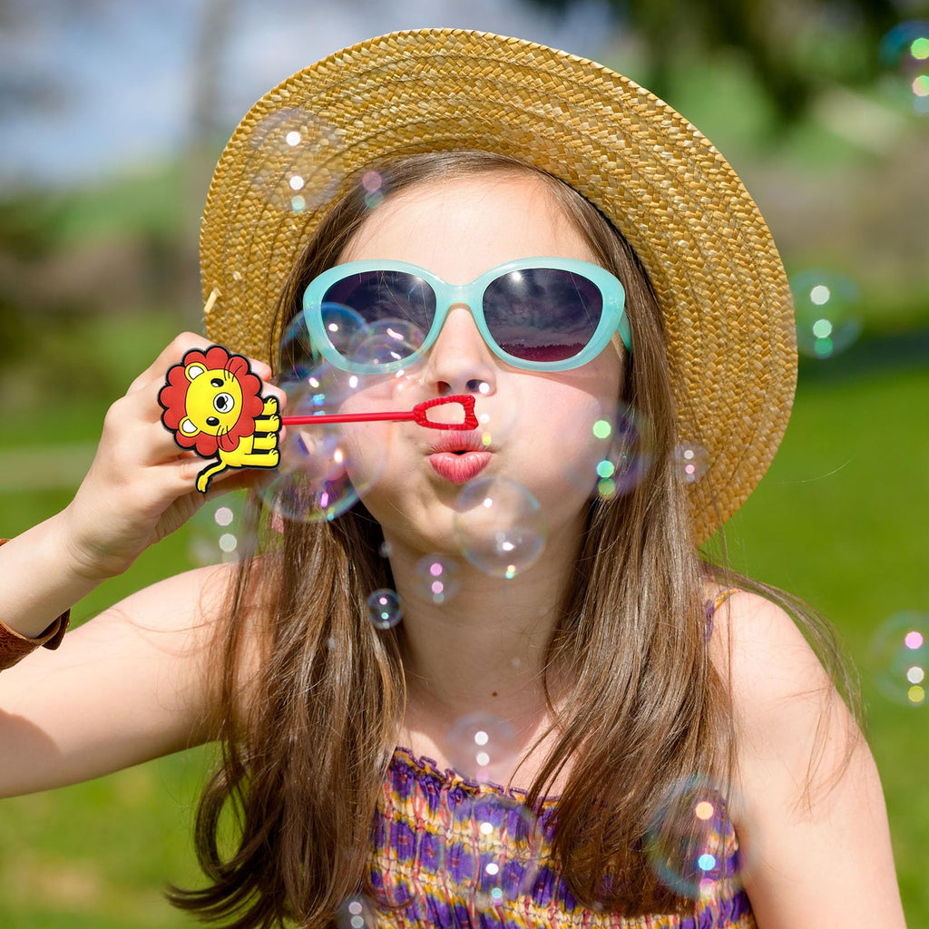 uoyoi Jungle Safari Bubble Wands 24pcs — Kids Party Favors, Zoo Theme Birthday Supplies
