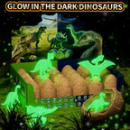 Uregoio 24 Glow-in-the-Dark Dinosaur Eggs Dig Kit – STEM Excavation & Party Favors for Kids