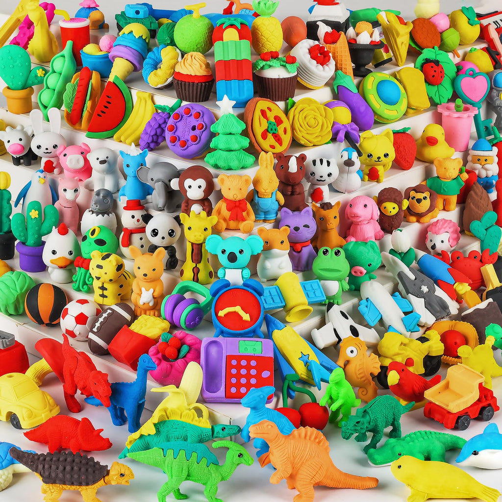URSKYTOUS 151Pcs Animal Erasers Puzzle Set – Classroom Prizes & Party Favors