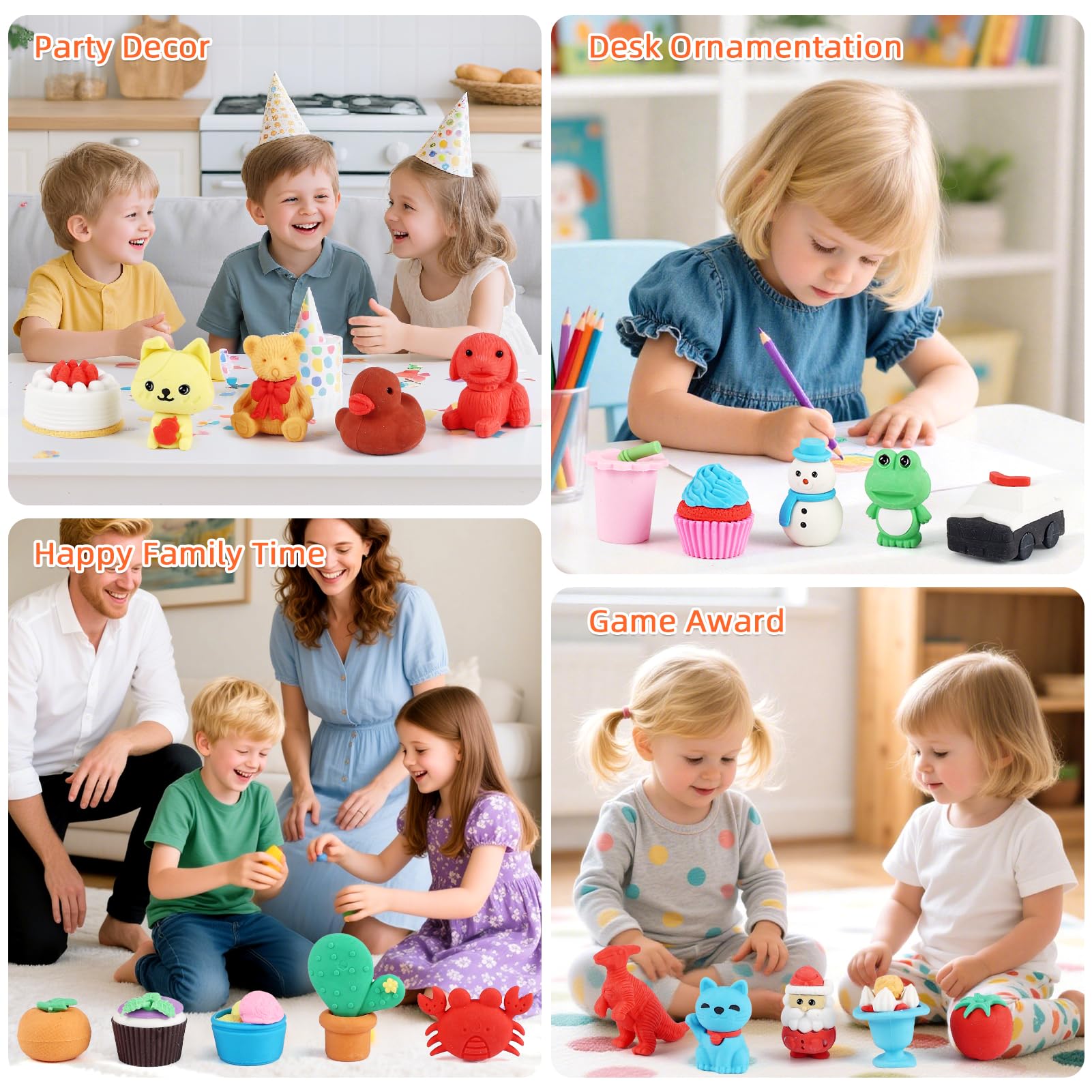 URSKYTOUS 150Pcs Animal Erasers Bulk - 3D Puzzle Erasers for Kids, Classroom Rewards & Party Favors