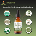 Ultra High Strength Hemp Oil Supplement - USDA Organic, 60 Servings | Restorative Botanicals