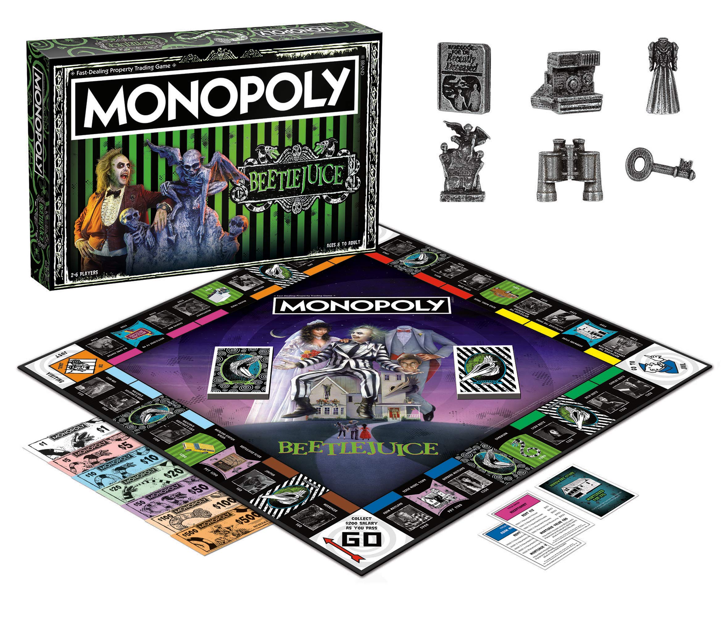 Monopoly Beetlejuice Board Game | Officially Licensed Beetlejuice Merchandise | USAOPOLY | 2-6 Players | 60+ Min