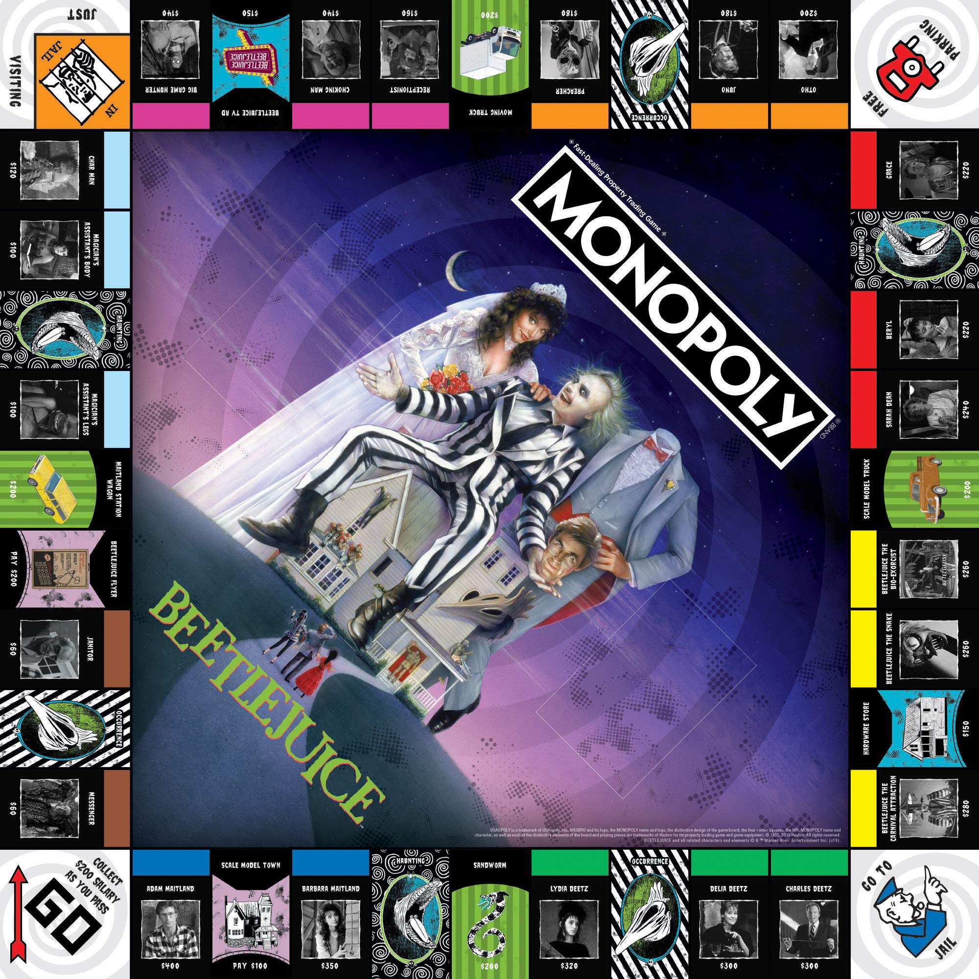 Monopoly Beetlejuice Board Game | Officially Licensed Beetlejuice Merchandise | USAOPOLY | 2-6 Players | 60+ Min