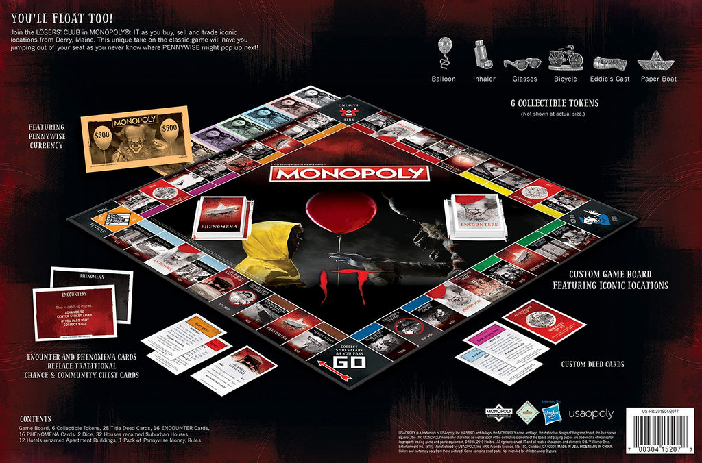 USAOPOLY Monopoly IT Board Game – Officially Licensed IT Film Edition