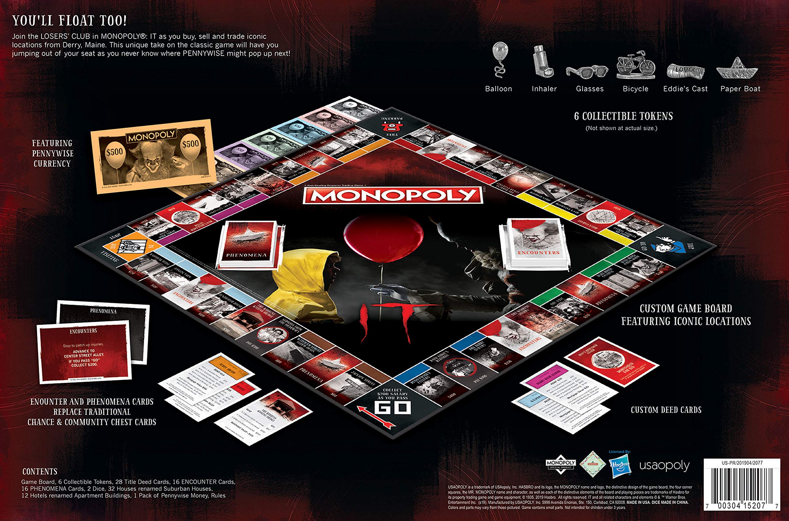 USAOPOLY Monopoly IT Board Game – Officially Licensed IT Film Edition