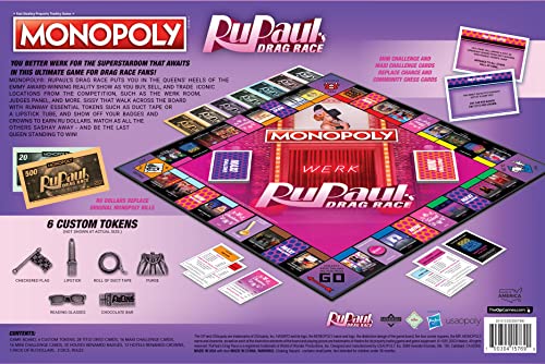 USAOPOLY Monopoly RuPaul's Drag Race – Official Collectible Board Game for 6 Players