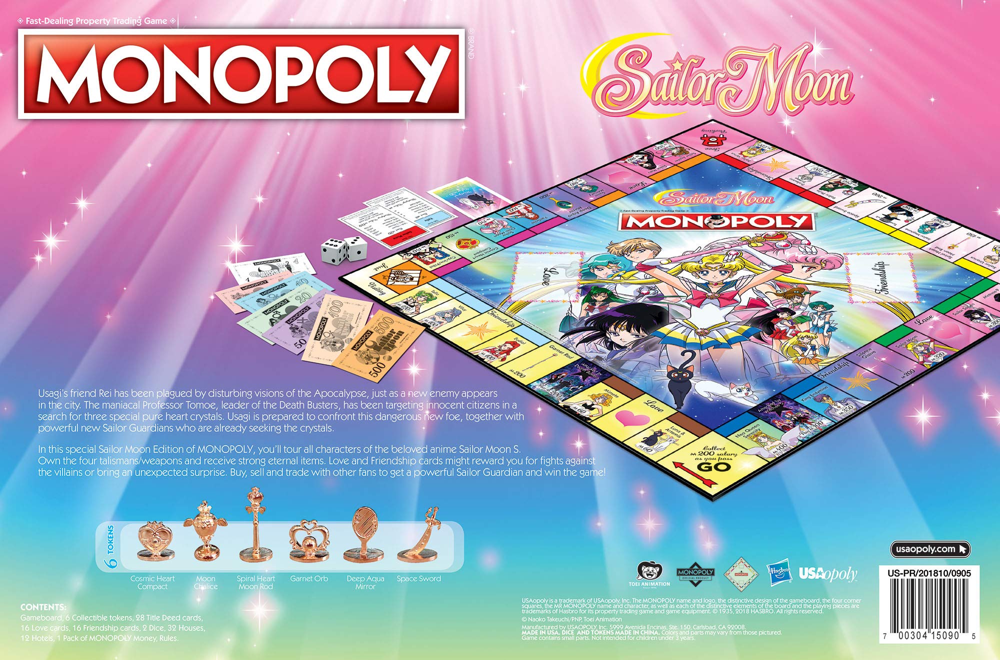 USAOPOLY Monopoly Sailor Moon Board Game – Officially Licensed Edition