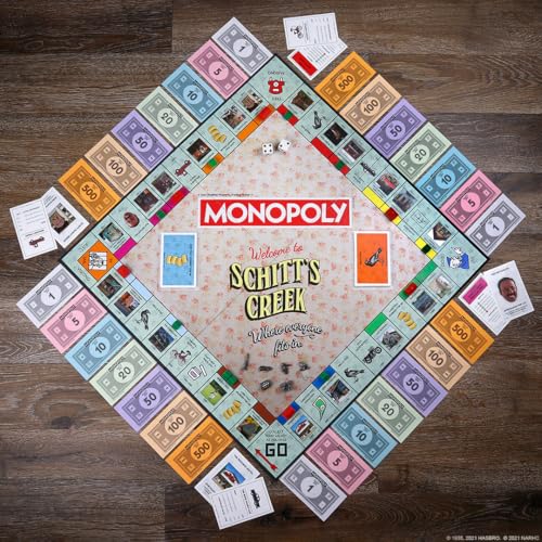 USAOPOLY Monopoly Schitt's Creek – Officially Licensed Collectible Edition with 6 Tokens