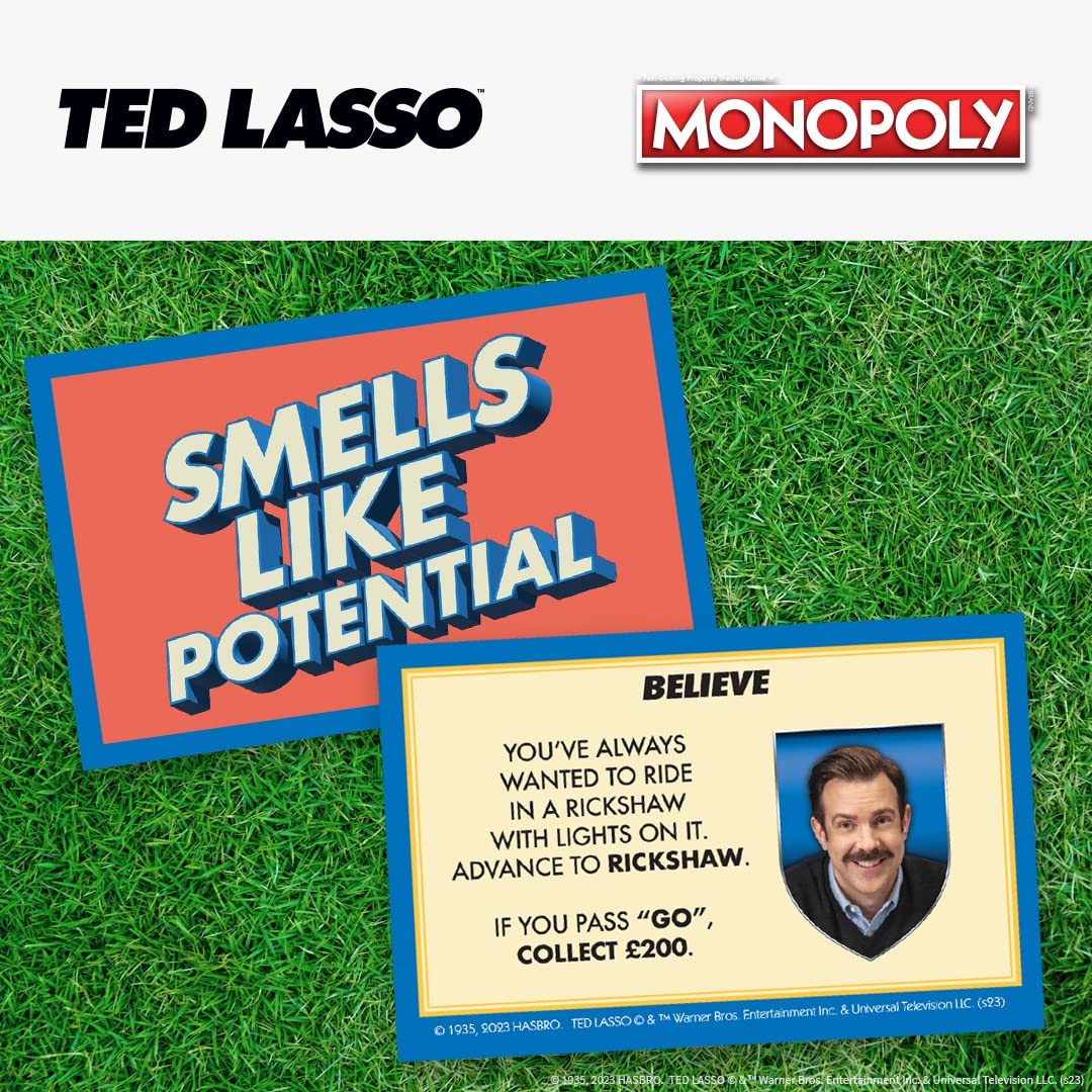 Monopoly Ted Lasso | Officially Licensed Board Game with Believe Sign & Ted’s Visor