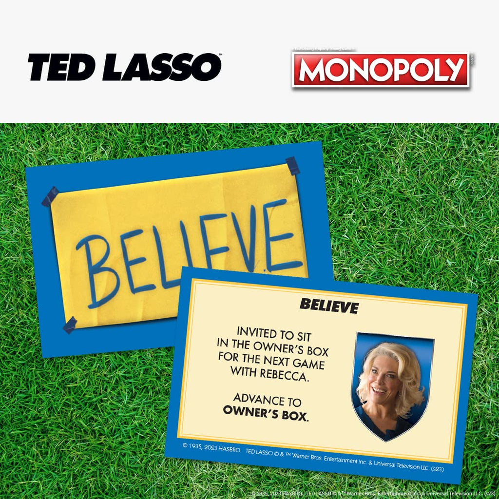 Monopoly Ted Lasso | Officially Licensed Board Game with Believe Sign & Ted’s Visor