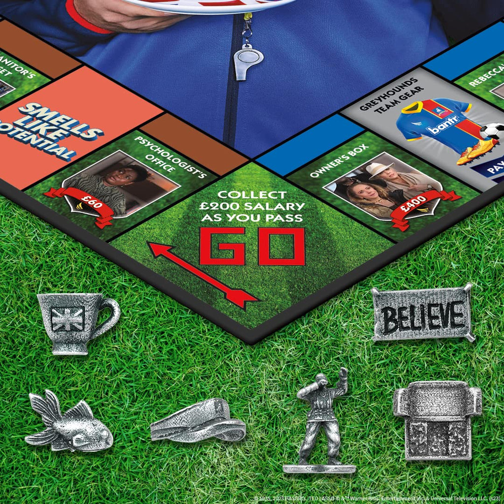 Monopoly Ted Lasso | Officially Licensed Board Game with Believe Sign & Ted’s Visor