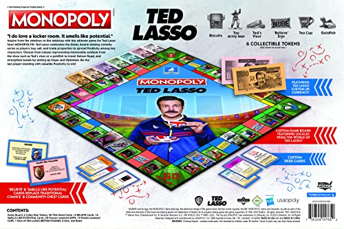 Monopoly Ted Lasso | Officially Licensed Board Game with Believe Sign & Ted’s Visor