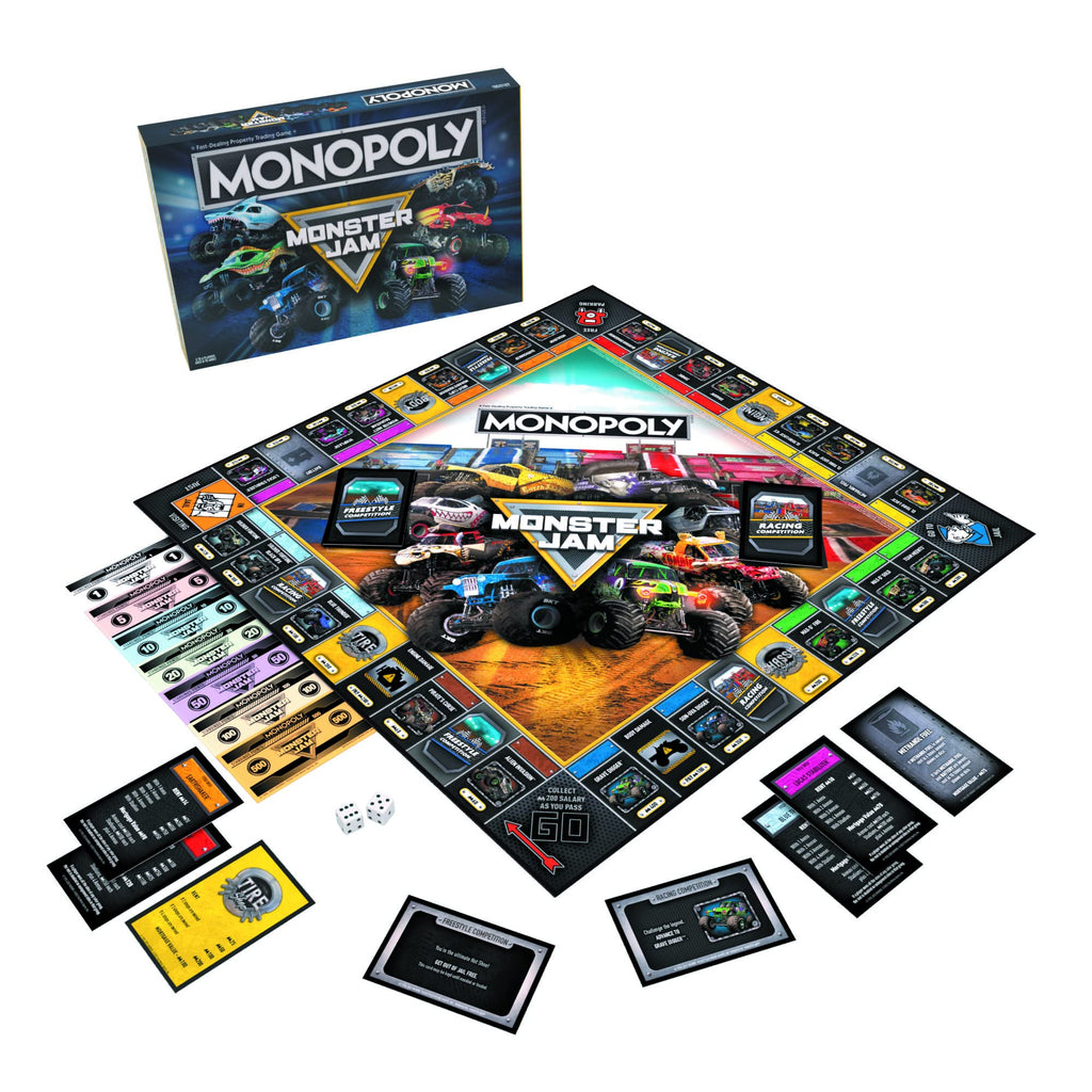 USAOPOLY Monopoly: Monster Jam – Collectible Trucks Including Grave Digger, El Toro Loco