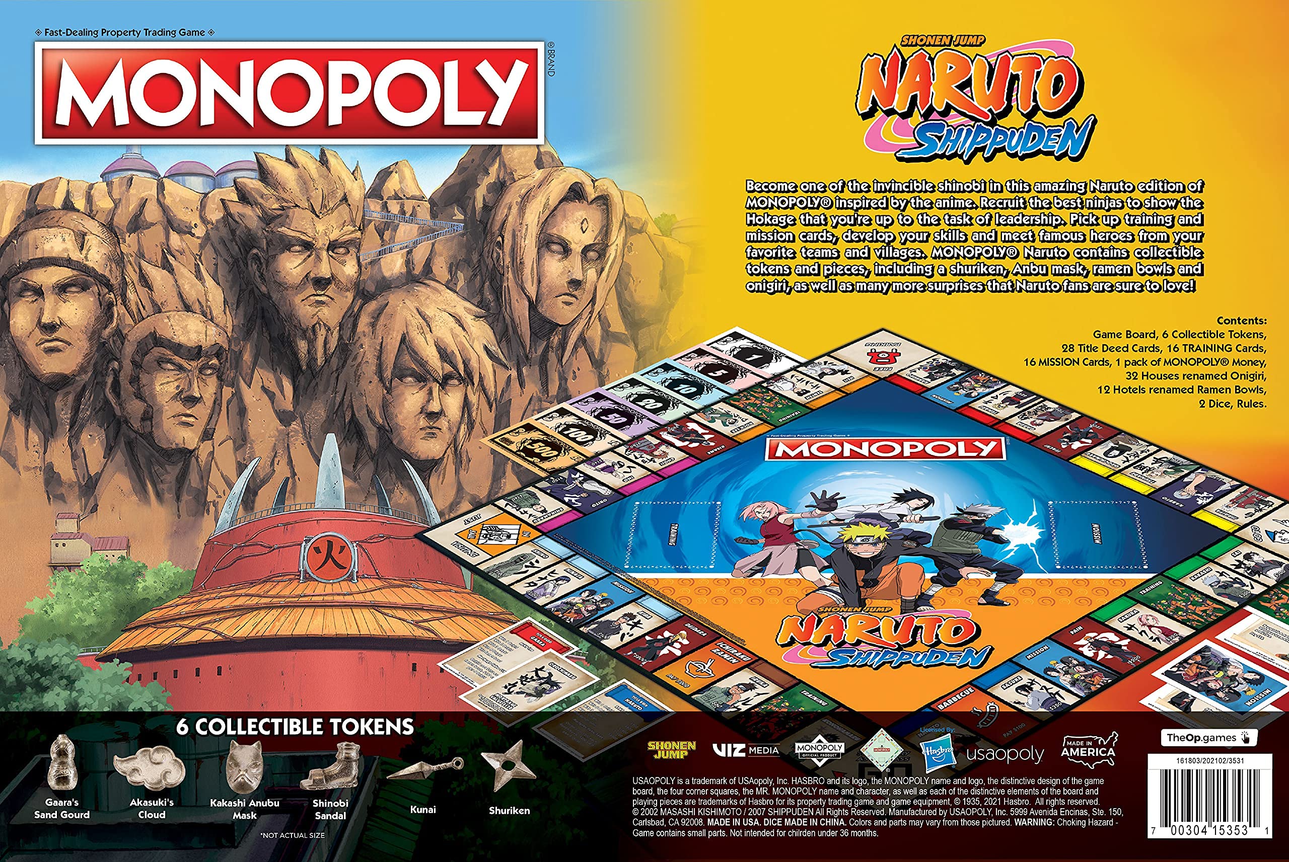 Monopoly: Naruto | Collectible Edition Board Game by USAOPOLY | 2-6 Players