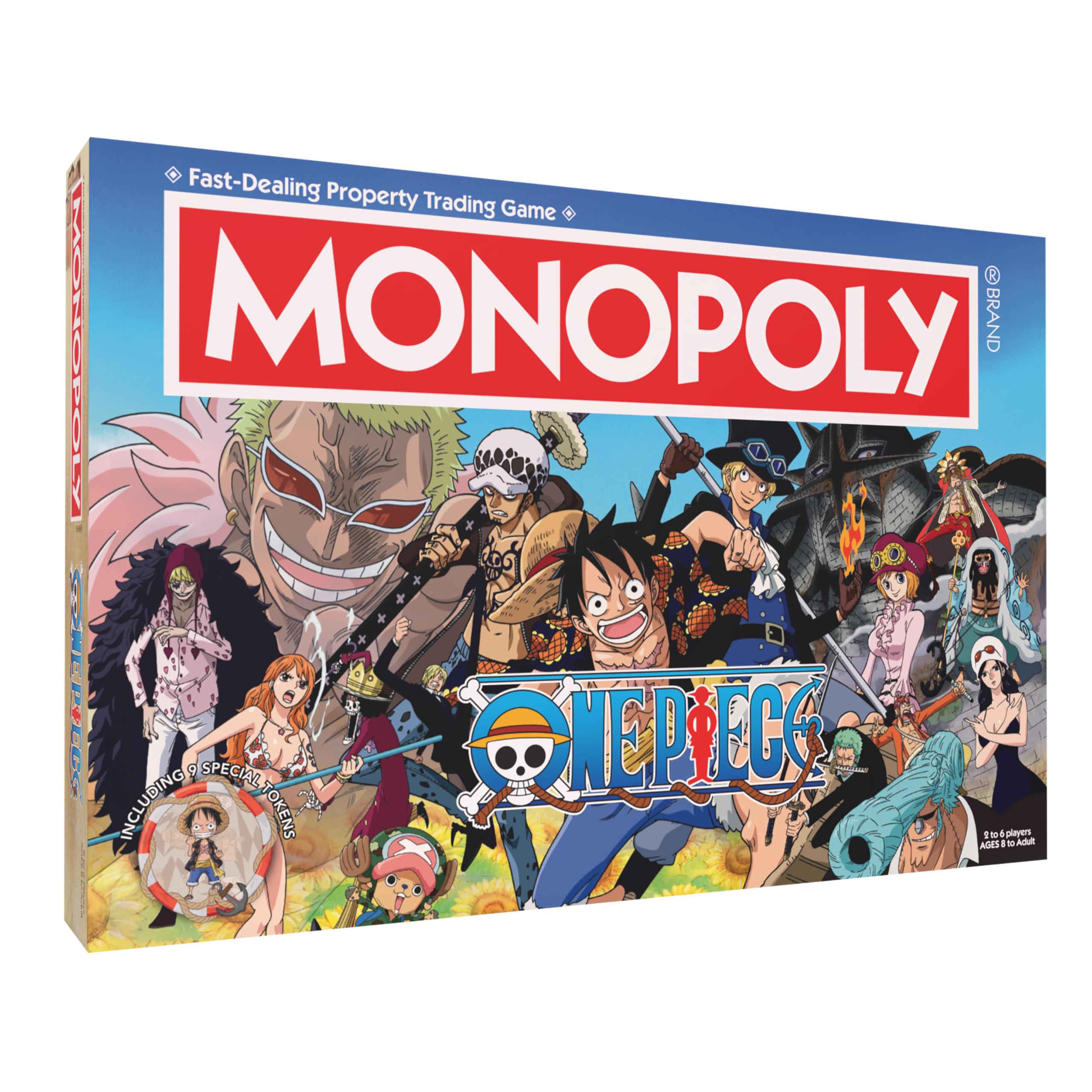 USAOPOLY Monopoly: One Piece Edition Board Game | Dressrosa Adventure & 9 Custom Tokens