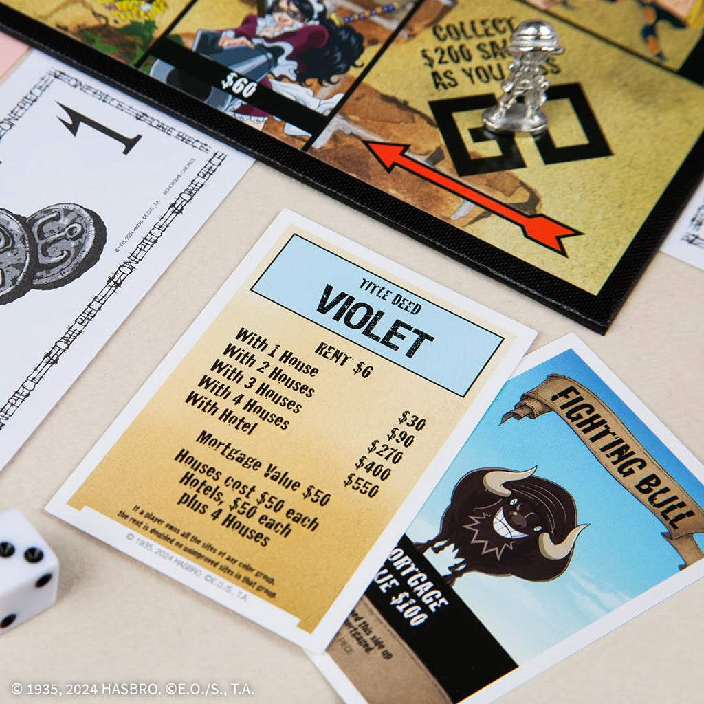 USAOPOLY Monopoly: One Piece Edition Board Game | Dressrosa Adventure & 9 Custom Tokens