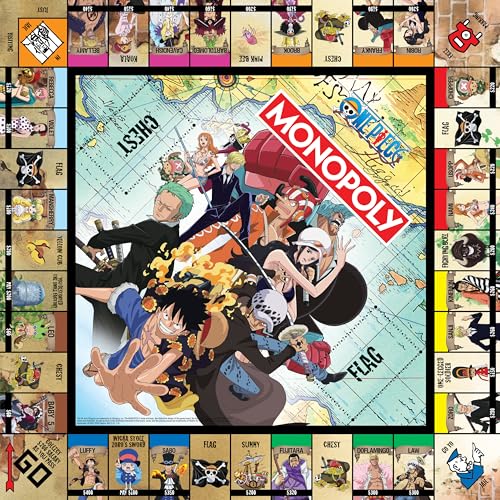 USAOPOLY Monopoly: One Piece Edition Board Game | Dressrosa Adventure & 9 Custom Tokens