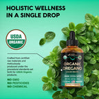 USDA Organic Oil of Oregano Drops with Vitamin E – Immune Support, Digestion Health & Antioxidants | Made in USA