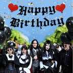 Ushinemi Pre-Strung Goth Birthday Banner – Glitter Gothic Party Decor