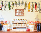 Ushinemi Fishing Birthday Decorations — Gone Fishing Banner for Adults and Kids