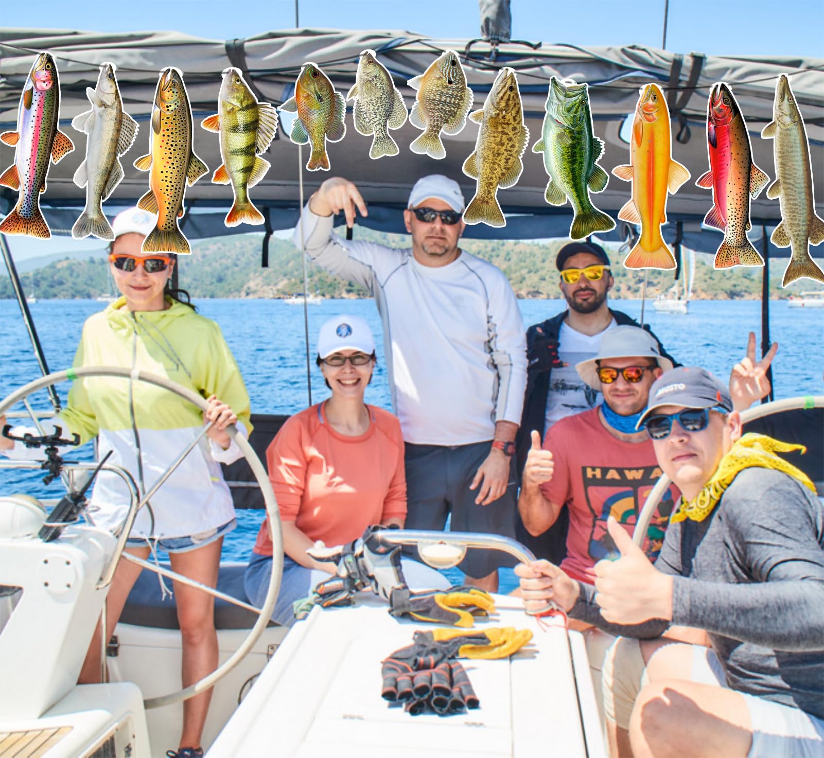 Ushinemi Fishing Birthday Decorations — Gone Fishing Banner for Adults and Kids