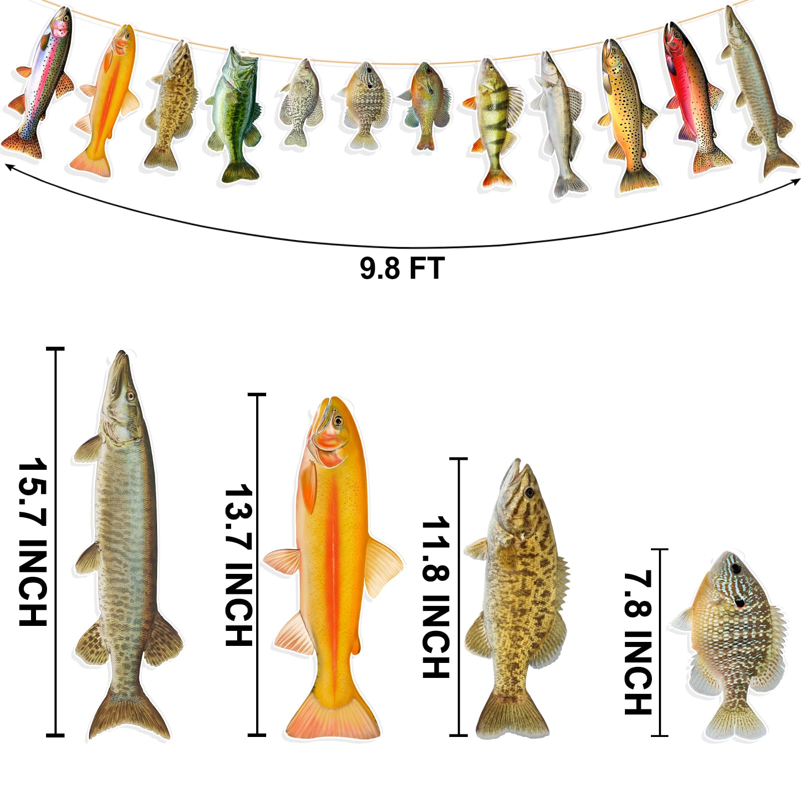 Ushinemi Fishing Birthday Decorations — Gone Fishing Banner for Adults and Kids
