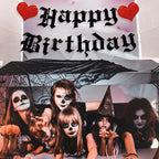 Ushinemi Pre-Strung Goth Birthday Banner – Glitter Gothic Party Decor