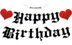 Ushinemi Pre-Strung Goth Birthday Banner – Glitter Gothic Party Decor