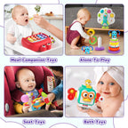 usrela 5 in 1 Baby Toy for 9-18 Months | Stacking, Sensory Cube & Piano Xylophone