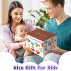 usrela 5 in 1 Baby Toy for 9-18 Months | Stacking, Sensory Cube & Piano Xylophone