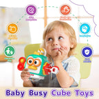 usrela 5 in 1 Baby Toy for 9-18 Months | Stacking, Sensory Cube & Piano Xylophone
